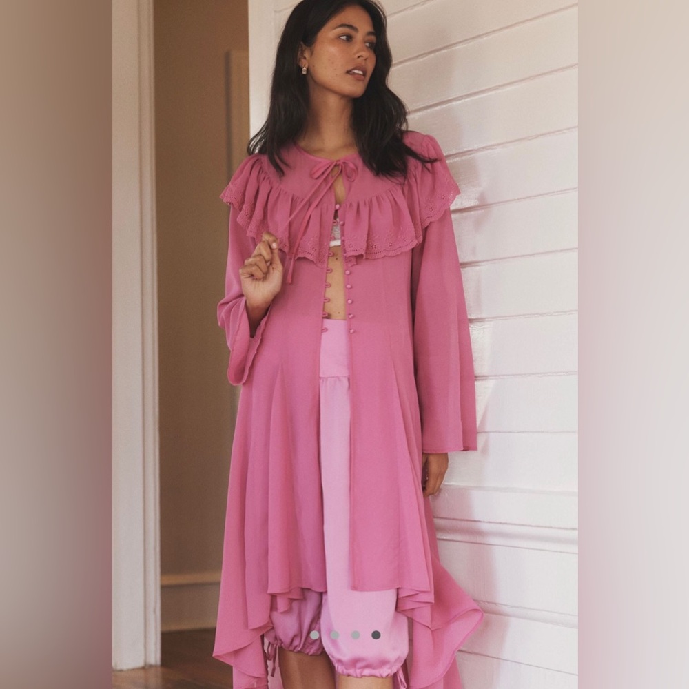 Lyrebird ruffle chiffon cape